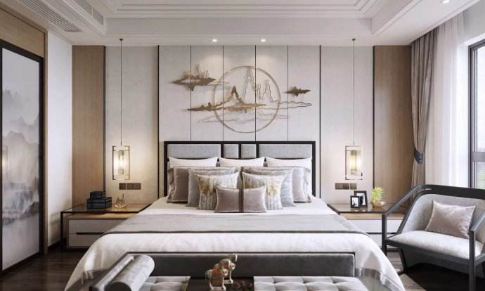 臥室護墻板裝修圖